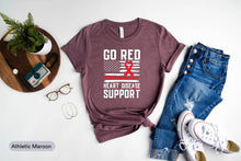 Load image into Gallery viewer, Go Red Heart Disease Support Shirt, Congenital Heart Disease Shirt, Heart Health Shirt
