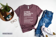 Load image into Gallery viewer, Cyber Security Expert Definition Shirt, Computer Hacking Shirt, Cyber Security Analyst Shirt, Coder Engineer
