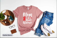 Load image into Gallery viewer, Mom Of A Heart Warrior Shirt, CHD Awareness Shirt, Heart Disease Awareness Month, Heart Transplant Gift

