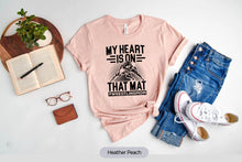 Load image into Gallery viewer, My Heart Is On That Mat Wrestling Mom Shirt, Wrestling Shirt, Wrestler Mom Gift
