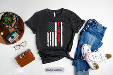 Load image into Gallery viewer, Fight American Flag Shirt, Heart Fight Awareness Shirt, CHD Awareness Shirt, Red Ribbon Shirt
