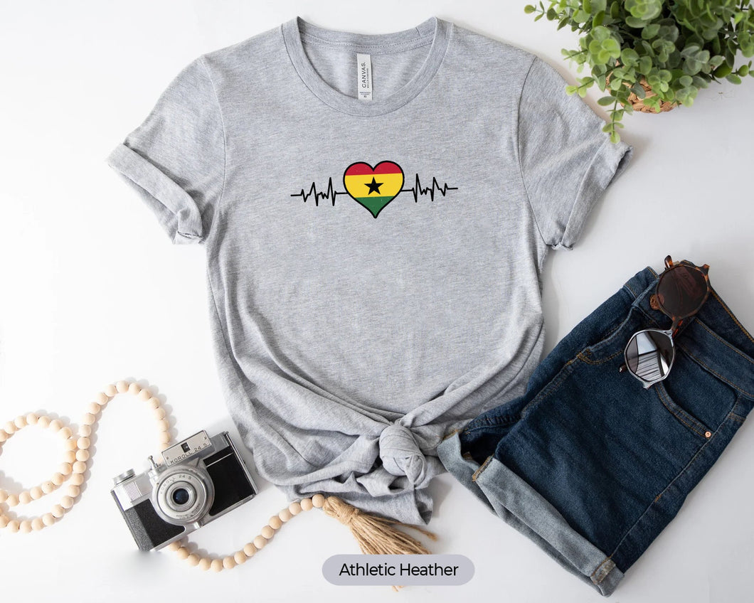 Ghana Shirt, Ghana Heart Flag Shirt, Ghana Map Shirt, Ghanaian Shirt, Ghana Pride Shirt, I'm Ghanaian Shirt