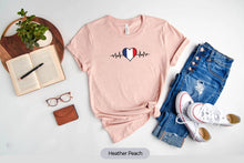 Load image into Gallery viewer, France Heart Flag Shirt, French Republic Shirt, French Shirt, Paris Shirt, I Love Paris, I Love France
