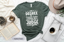 Load image into Gallery viewer, My Degree In Criminal Justice To Judge Everyone Shirt, Criminal Justice Graduation Shirt
