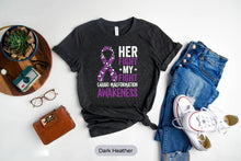 Load image into Gallery viewer, Her Fight Is My Fight Shirt, Chiari Malformation Awareness Shirt, Purple Ribbon Shirt
