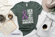 Load image into Gallery viewer, Her Fight Is My Fight Shirt, Chiari Malformation Awareness Shirt, Purple Ribbon Shirt
