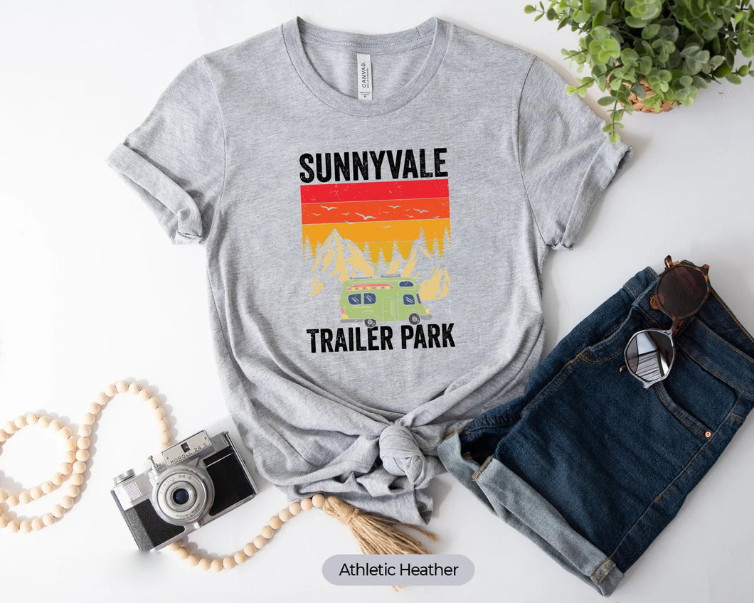 Sunnyvale Trailer Park Shirt, Camp Trailer Shirt, Campsite Shirt, Campfire Shirt, RV Camping, RV Park Shirt