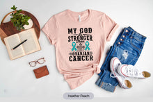 Load image into Gallery viewer, My God Is Stronger Than Liver Disease Shirt, Green Ribbon Awareness Shirt
