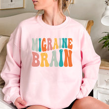 Load image into Gallery viewer, Migraine Brain Sweatshirt, Migraine Awareness Sweatshirt, Migraine Warrior Sweatshirt, Chronic Migraine
